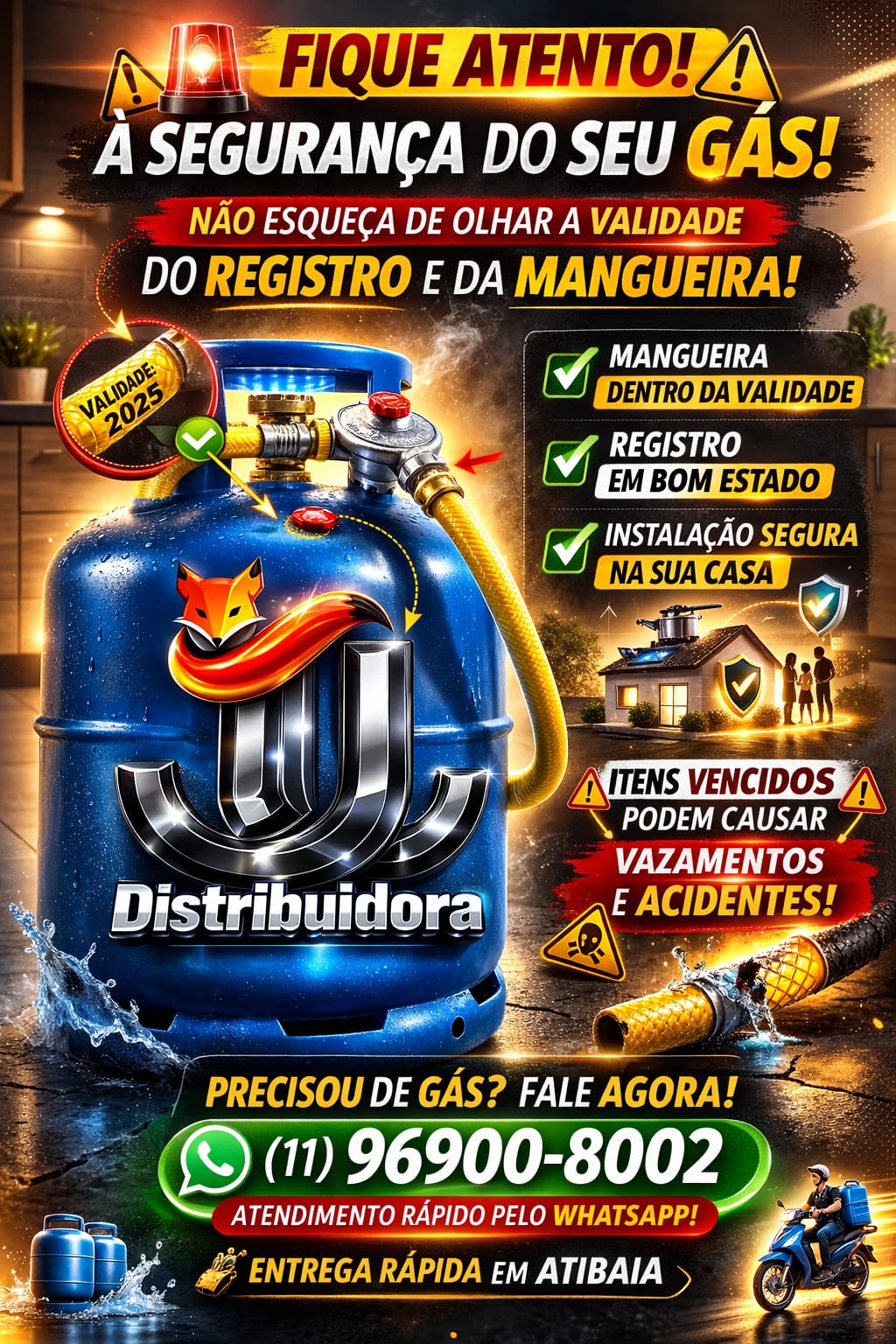 Fique atento à segurança do seu gás — verifique validade do registro e da mangueira